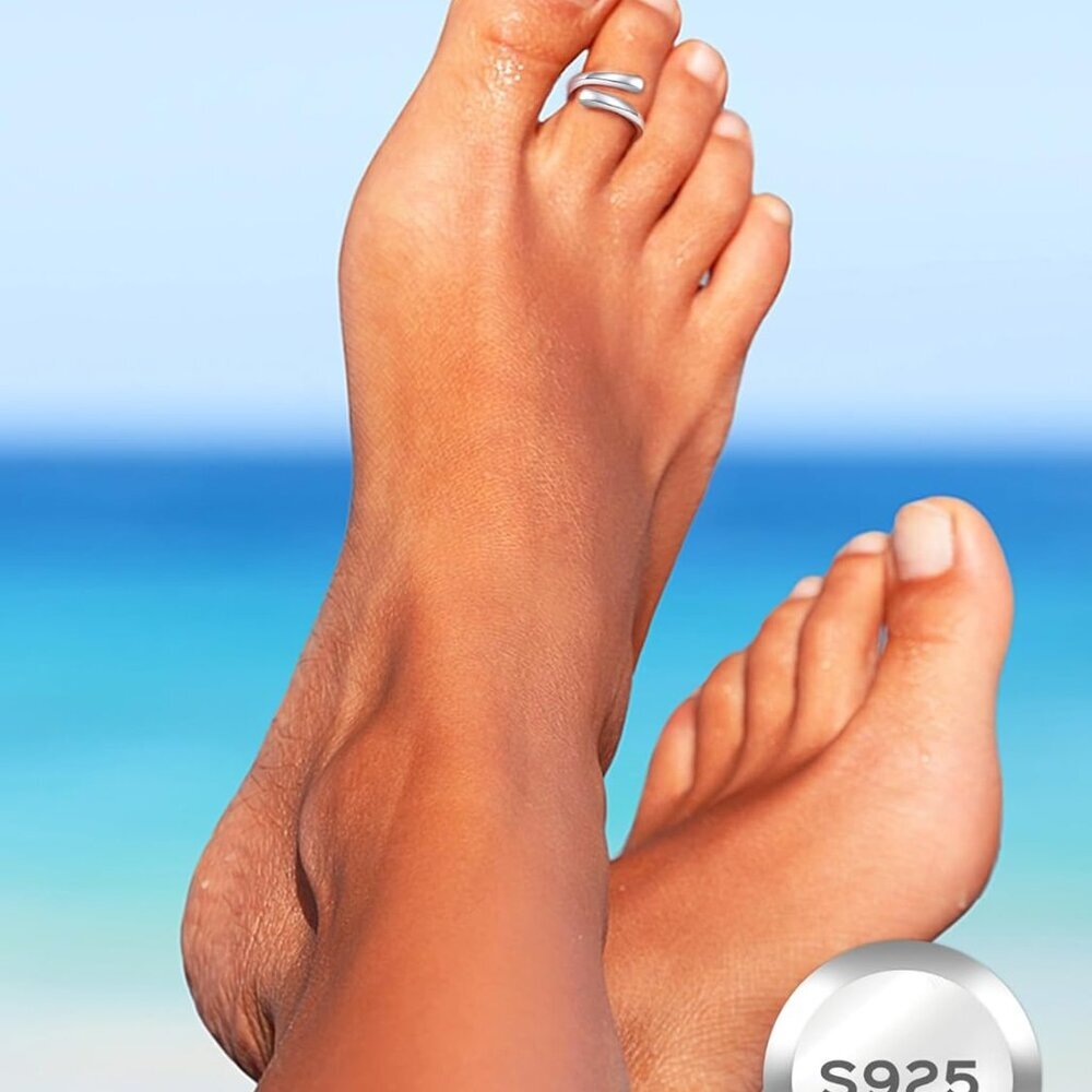 Sterling Silver Toe Ring Adjustable Hypoallergeni… - image 3